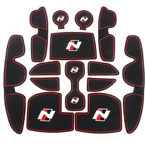 Anti-Slip Auto Gate Slot Cup Mat voor Hyundai I30 (Rood) - Interieur Accessoires
