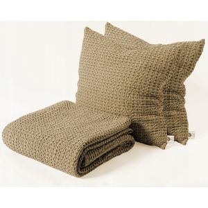 Vital Home Katoenen Bedsprei 260x300 cm Beige - Zacht & geschikt