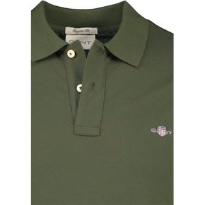 Gant - Shield Piqué Poloshirt Lichtgroen - Regular-fit - Heren Poloshirt Maat M