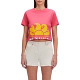 Badpak Sundek Cropped T-Shirt Met Maxi Logoprint - Streetwear - Vrouwen