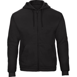 Senvi Fleece Hoodie met Rits Kleur: Zwart – Maat XXL