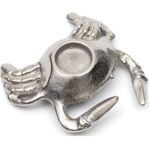 Riviera Maison Theelichthouder Zilver Krab staand zeedier - RM Classic Crab waxinelichthouder aluminium dier