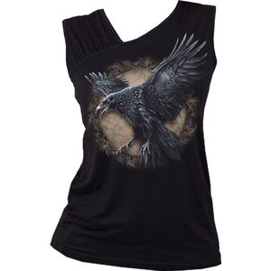 Spiral - Raven Wise - Wings Mouwloze top - L - Zwart