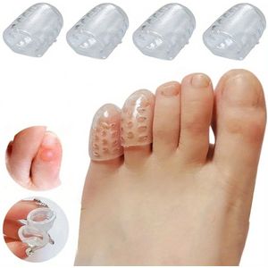 Teenbeschermer - siliconen - teenspreider - eeltsokken - voor eelt / likdoorn / blaren - teenkap voor de kleine tenen - 4 stuks transparant
