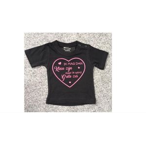 zwangerschapsaankondiging-T-Shirt ik word grote zus maat 116 zwart hartje