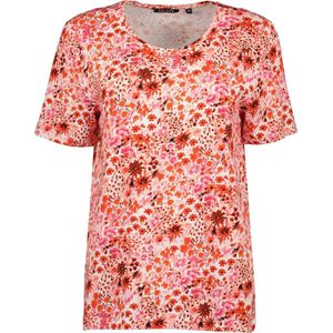 Blue Seven shirt dames - KM - rood/roze bloem print - 105743 - maat 44