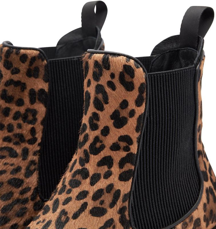Woden - Aya - Chelsea Boots - Luipaardprint - 100% LWG-gecertificeerd Koeharen Leer