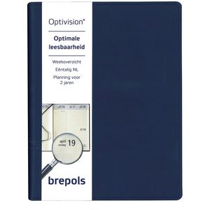 Brepols Agenda 2024 • Optivision NL • Optimaal leesbaar • TRENTO • Gespiraliseerd • 17,1 x 22 cm • Blauw