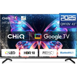 CHiQ U43QM10V - Smart TV - 43 Inch - QLED Pro - UHD 4K - Randloos Metal Design - Dolby Audio