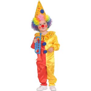 Widmann - Clown & Nar Kostuum - Geel Rode Stippen Circus Clown Kostuum Pepijn Proest Kind - Rood, Geel - Maat 104 - Carnavalskleding - Verkleedkleding