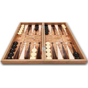 Klassiek Backgammon rosé bordspel - Tavla - Grote Maat XXL 48cm - Met schaakbord - Koffer met magnetische sluiting