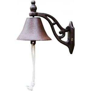 deurbellen - Klassieke deurbel - Deurbel gietijzer - tuinbel - bruin - 16.5cm - ijzer - wandbel - voor binnen buiten tuin - tuin boerderij - vintage tuindecoratie - IJzeren deurring wandgemonteerde