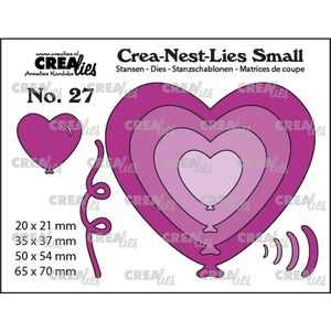 Crealies Crea-Nest-Lies Small Ballonnen hartvorm 4x