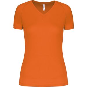 Damesportshirt 'Proact' met V-hals Fluorescent Orange - XXL