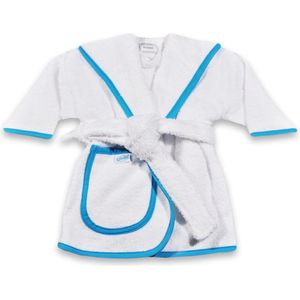 Funnies Badjas Katoen Wit/blauw Maat 86/92