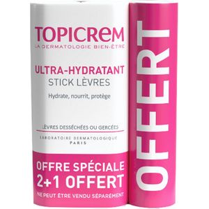 Topicrem UH Ultra-Moisturizing Lip Stick Set van 3 x 4 g Inclusief 1 Gratis