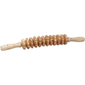 UrbanGoods - Houten Massageroller - Spiermassage - 12 wielen - Anti Cellulite - Massage Taille Roller - Kleur