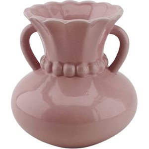 Housevitamin Vaas-Kruik Vaasje met Parelhals-Aardewerk - Licht Roze- 14x14x15cm