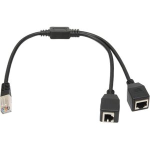 Netwerk 1 Naar 2 Port Ethernet Adapter Splitter - Ethernet Splitter Kabel met Anti-Interferentie voor Router Modem