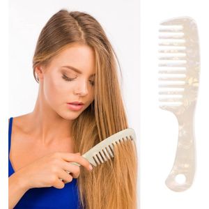Detangling Comb - Grove tanden - Stylingcomb - Kam - Voor Krullen en dik haar - Grove kam - Barbier Kam - Professional Haar Kam - Kappers kam - styling kam - Unisex - voor hoofdhaar - Zeemeermin kleur - 1 stuk