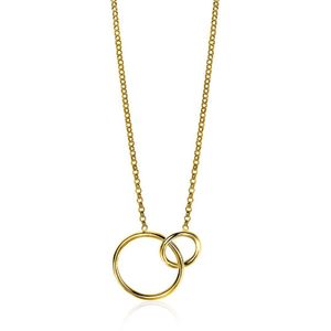 ZINZI zilveren collier geel verguld ronde vormen 42-45cm ZIC1278G