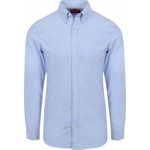 Suitable - Overhemd Oxford Strepen Lichtblauw - Heren - Maat L - Slim-fit