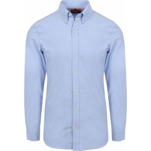 Suitable Overhemd Oxford Strepen Lichtblauw - Maat 3XL - Heren - Overhemden Casual