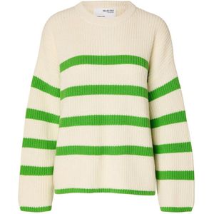 SELECTED FEMME Gestreepte Trui SLFBLOOMIE Groen