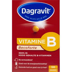 Dagravit Vitamine B Becoforte - Vitamine B3, B5, B6, B11 en B12 helpen om vermoeidheid te verminderen - 100 tabletten