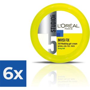 L'Oréal Paris Studio Line Invisi Fix 24H Modeling Gel - 150 ml - Strong Hold - Voordeelverpakking 6 stuks