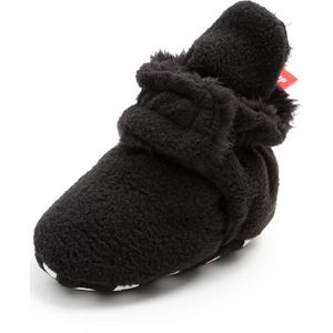 Myggpp fluffy warme baby slofjes met anti slipzool zwart 12-18 mnd/13 cm