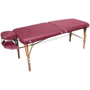 Inklapbare en verstelbare massagetafel van massief hout met ergonomische hoofdsteun