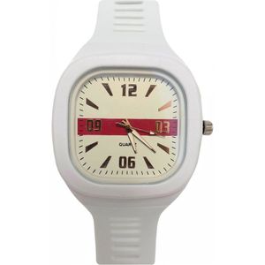 Siliconen Horloge - Wit | Vierkant | Ø 47 mm | Fashion Favorite
