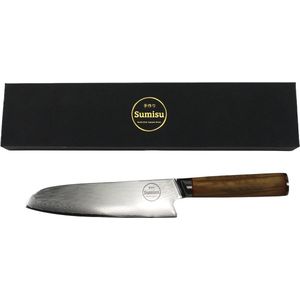 Sumisu Knives - Japans mes - Santoku - Wood collection - 100% damascus staal - Koksmes - Geleverd in luxe geschenkdoos - Cadeau
