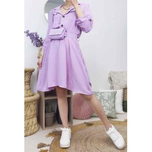 Blouse jurk + heup tasje | lila | maat S/M/L