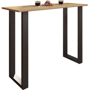 VCM Premium houten aluminium bartafel bistrotafel barbalietafel Xona 140x50 cm Premium houten aluminium bartafel bistrotafel barbalietafel Xona 140x50 cm