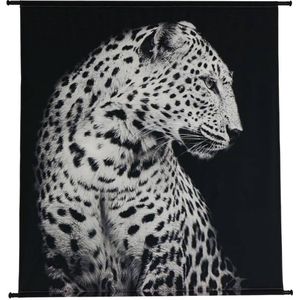 Looliving wandkleed luipaard zwart 138x132cm