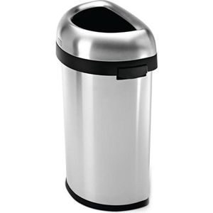 Simplehuman Prullenbak Open Bullit - Semi Round - RVS - 60 l