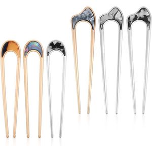 Nordivar - Haarspelden voor Franse Twist Kapsels, Vintage Stijl, Chignonspelden voor Broodjes - Set van 6