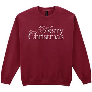 Unisex Trui - Merry Christmas - Kleur rood - Maat 3XL - Perfect voor informele kerstbijeenkomsten of gezellig bij de open haard