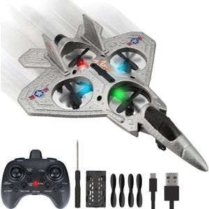 Silvergear Drone Voor Kinderen - Speelgoed Vliegtuig - Rc Vliegtuig - Bestuurbare Vliegtuig - Grijs