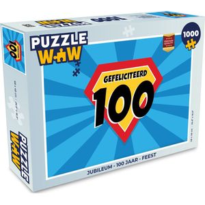 Puzzel Jubileum - 100 jaar - Feest - Legpuzzel - Puzzel 1000 stukjes volwassenen