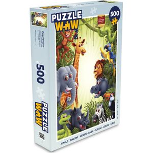 Puzzel Jungle - Jongens - Meiden - Baby - Olifant - Leeuw - Giraf - Legpuzzel - Puzzel 500 stukjes