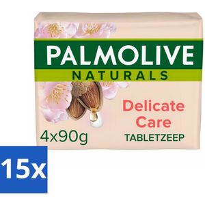 Palmolive Naturals - Tabletzeep - Delicate Care - 4 Zeeptabletten - Bulkverpakking - 15 stuks