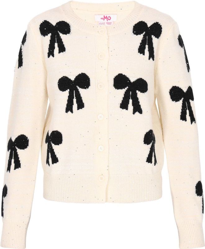 MYMO Gebreid vest  zwart / offwhite