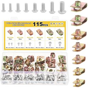 Plaatmoeren en Schroeven Set - 115 Stuks Voor Motoren en Auto's - Roestvrij Staal
