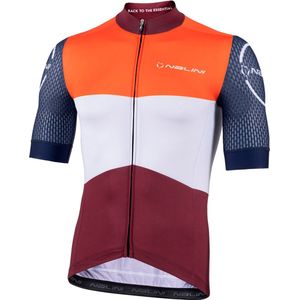 Nalini Heren Fietsshirt korte mouwen - wielrenshirt Rood Oranje - HOLLYWOOD JERSEY Red wine/Orange - S