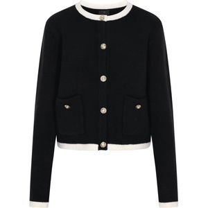 DreiMaster Klassik Gebreid vest  zwart / wit