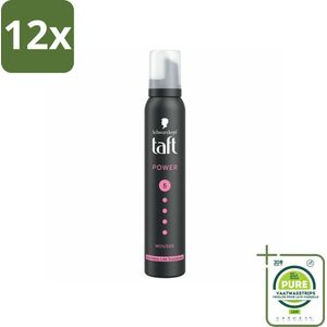 Taft - Haarmousse - Power 5 - Zijdezachte hold - 200 ml - Voordeelverpakking - 12 stuks - Haar mousse - Volume mousse