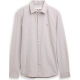 TOM TAILOR DENIM - Overhemd - Lichtgrijs - Regular Fit - Lange Mouw